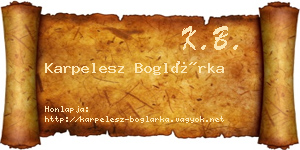 Karpelesz Boglárka névjegykártya